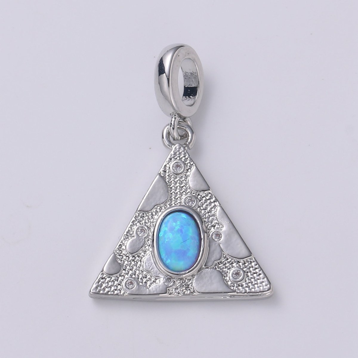 Dainty Solitaire Pendant Triangle Opal Charm for necklace Bracelet Earring component Geometric Charm Dangle for Jewelry Making Supply H-307 H-309 H-384 H-387 - DLUXCA