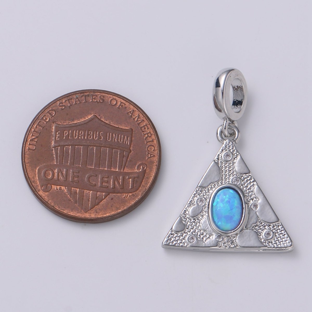 Dainty Solitaire Pendant Triangle Opal Charm for necklace Bracelet Earring component Geometric Charm Dangle for Jewelry Making Supply H-307 H-309 H-384 H-387 - DLUXCA