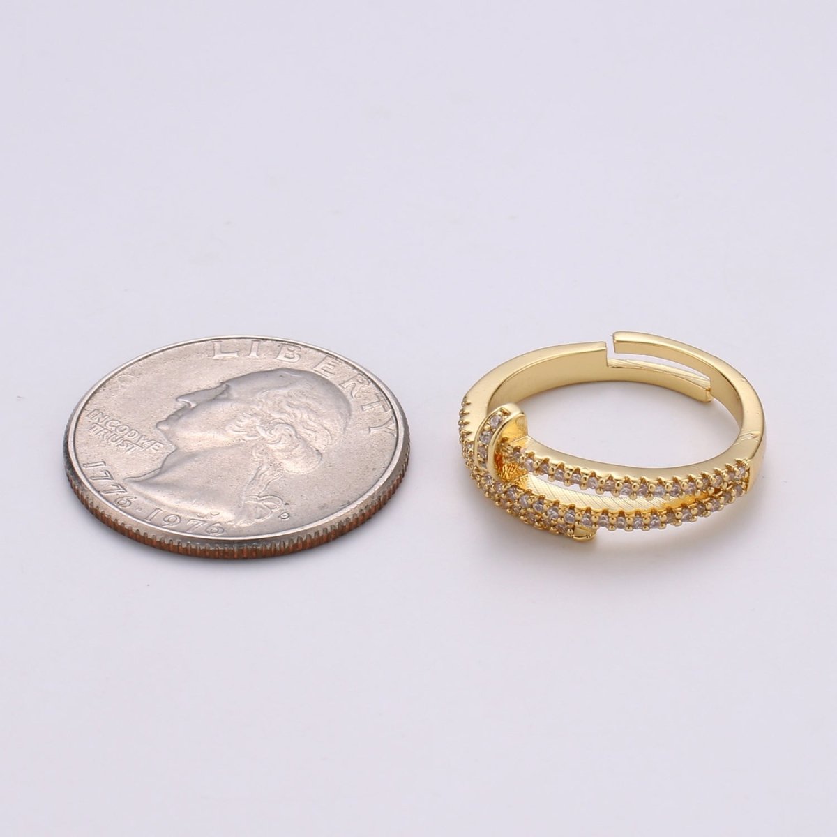 Dainty Spiral Ring Gold Adjustable Minimalist Modern Trending Stackable Streetwear Open Ring Accessory R-195 - DLUXCA