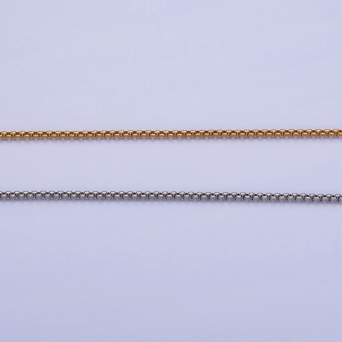 Dainty Stainless Steel Cable Rolo Chain Necklace 1.2mm Thin Dark Gold Box Chain 17.7 inches for Jewelry Making | WA-1703 WA-1704 Clearance Pricing - DLUXCA
