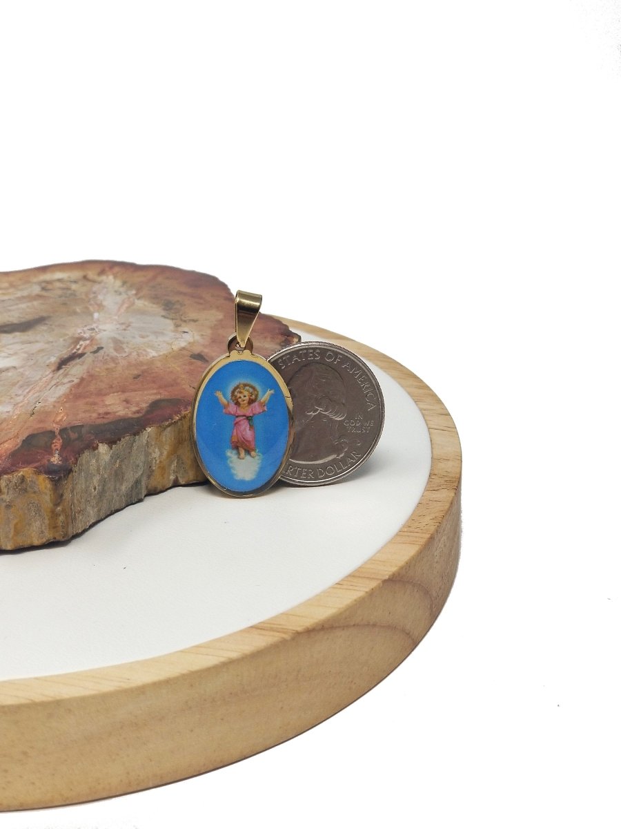 Dainty Stainless Steel Cute Golden Angel Pray Praise Sing Family DIY Bracelet Necklace Pendant Charm Bead Bails Finding for Jewelry Making J-647 - DLUXCA