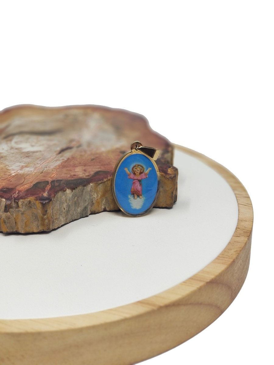 Dainty Stainless Steel Cute Golden Angel Pray Praise Sing Family DIY Bracelet Necklace Pendant Charm Bead Bails Finding for Jewelry Making J-647 - DLUXCA