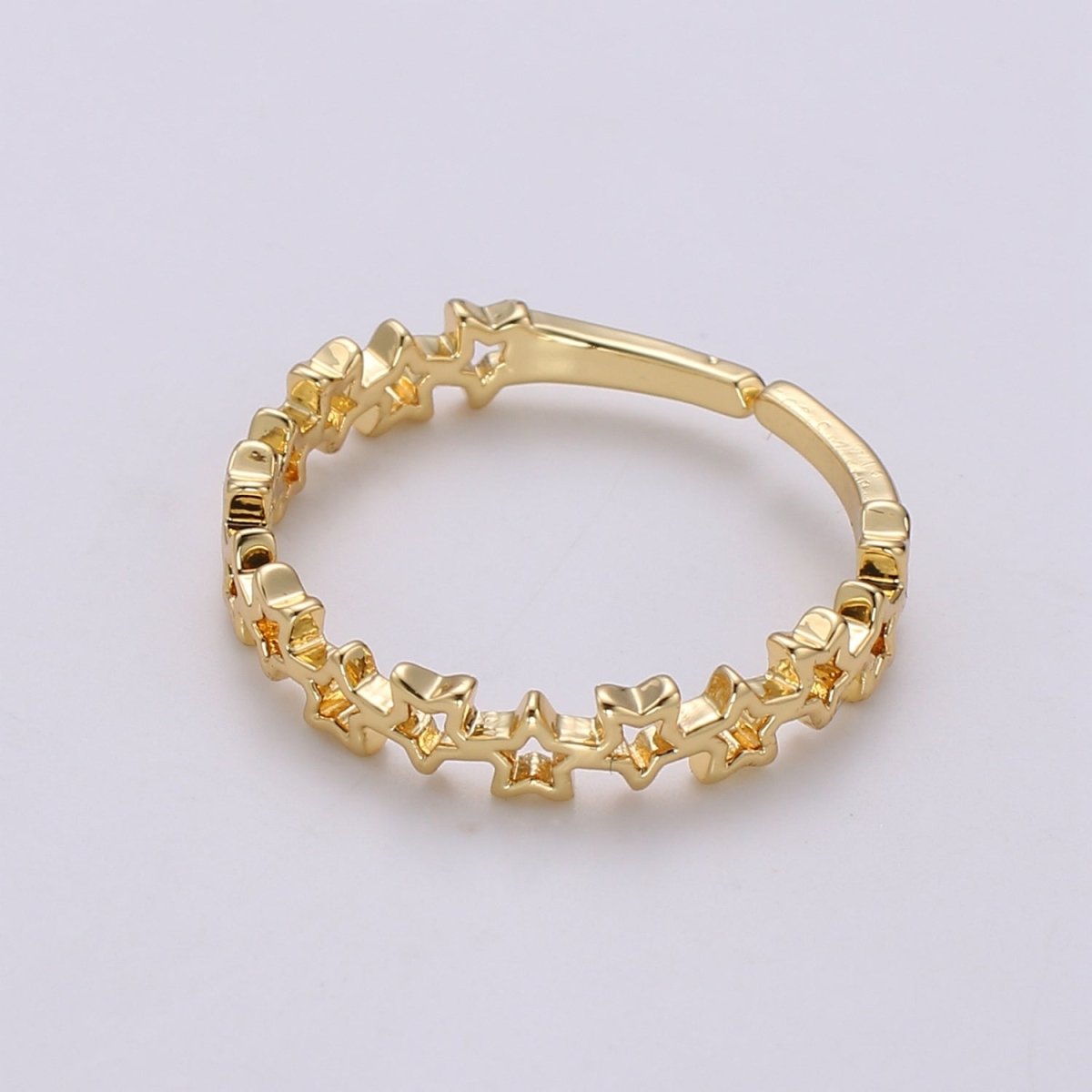 Dainty Star Ring, Gold Minimalist Ring, Stacking Rings for Women, Simple Open Ring, 18k Gold Filled Ring, Gift for Her R-154 - DLUXCA