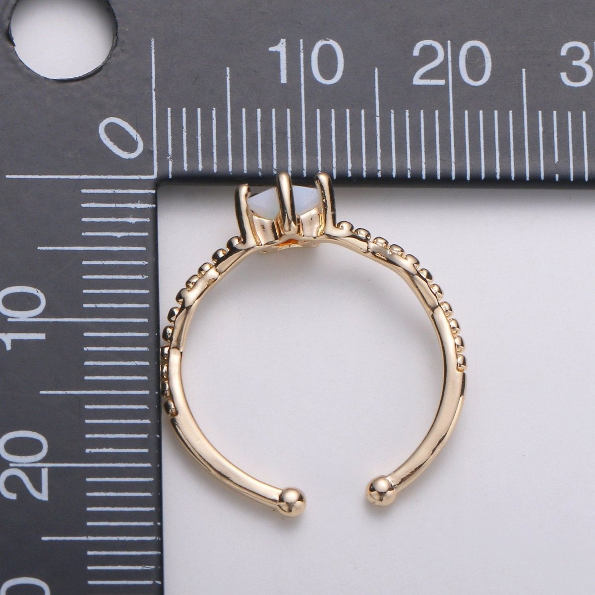 Dainty Star Ring Open Ring Cz Ring Minimalist Ring Crystal Ring Adjustable Ring Gold Ring Stacking Ring Girlfriend Christmas | R-109 - DLUXCA