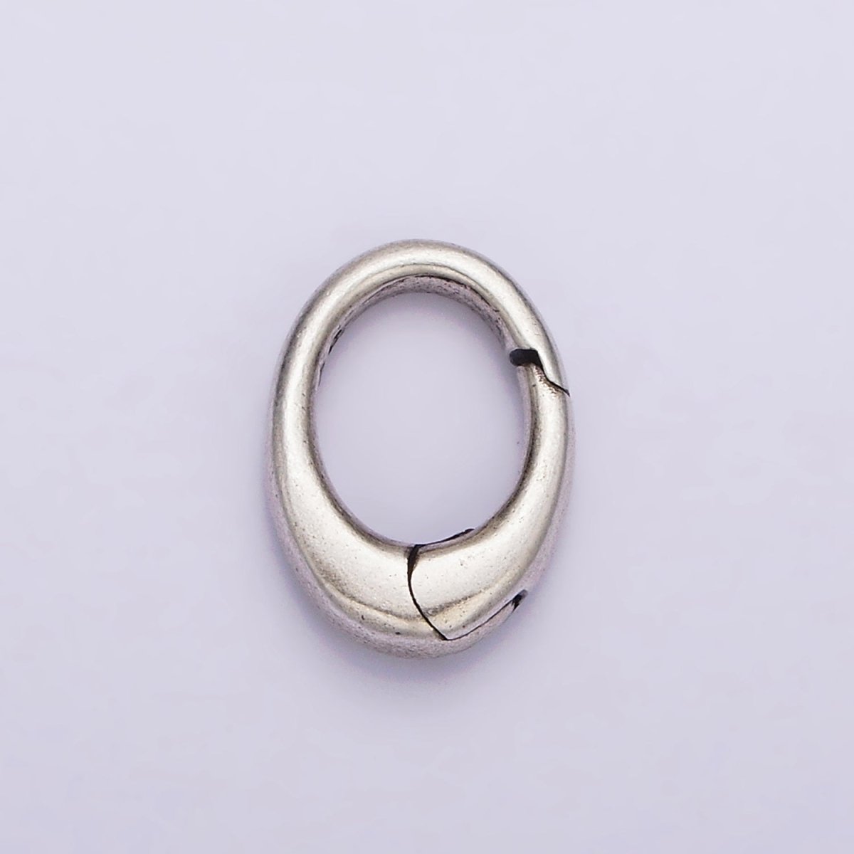 Dainty Sterling Silver Hinged Oval Push Gate Ring Clasp Charm Pendants Interchangeable Connectors SL-312 - DLUXCA