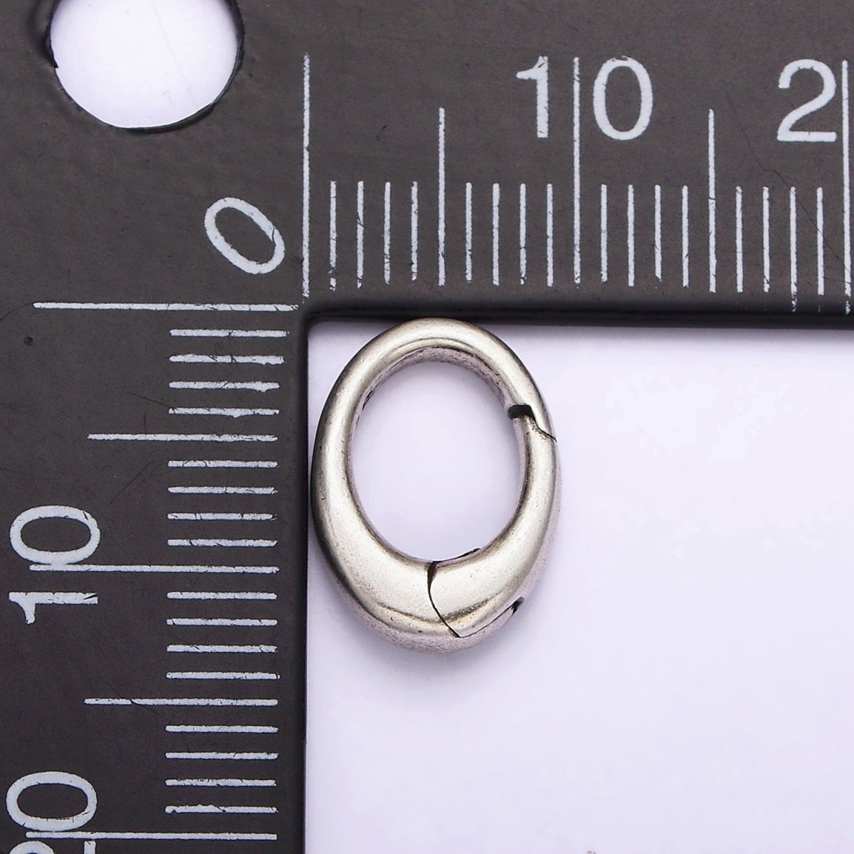 Dainty Sterling Silver Hinged Oval Push Gate Ring Clasp Charm Pendants Interchangeable Connectors SL-312 - DLUXCA