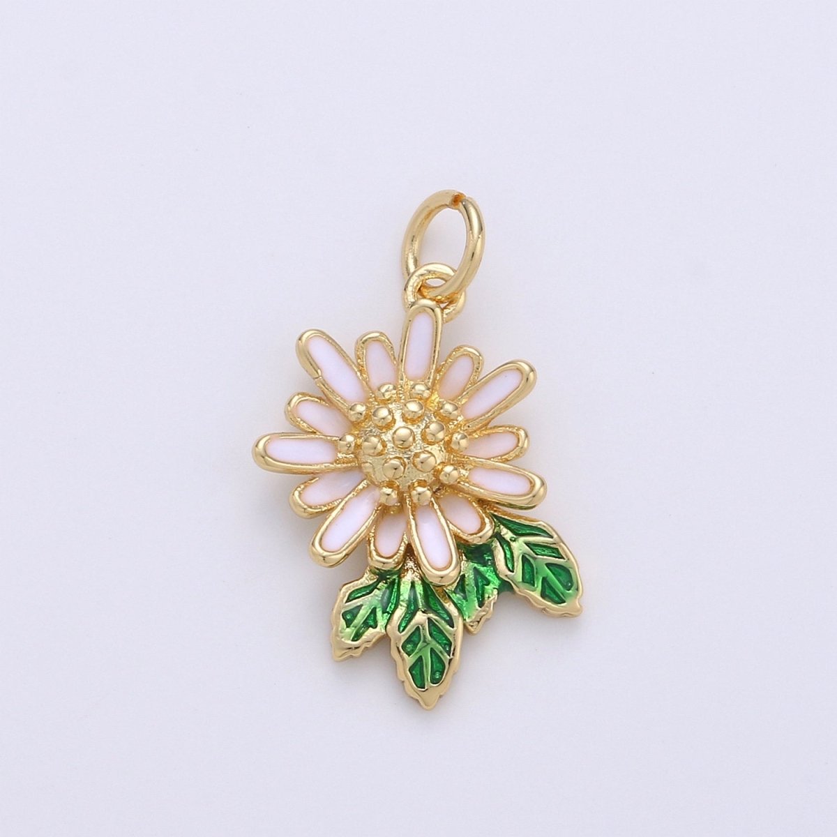 Dainty Sun Flower Charms Enamel Gold Plated for Bracelet Necklace Earring Component Summer Jewelry Flower Floral Pendant D-262 D-263 - DLUXCA