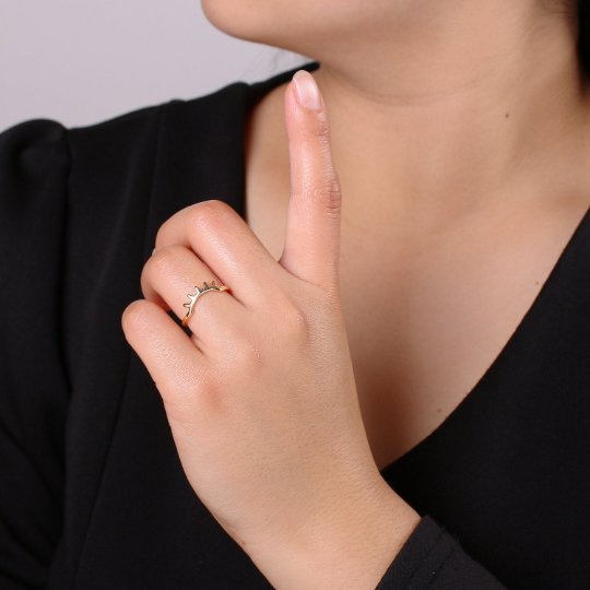 Dainty Sun Ring, Rising Sun Ring, Open Adjustable Ring, Spike Ring, Statement Ring, Celestial Ring, Minimalist Ring for Valentine R-190 - DLUXCA