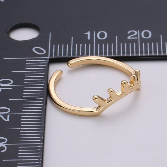 Dainty Sun Ring, Rising Sun Ring, Open Adjustable Ring, Spike Ring, Statement Ring, Celestial Ring, Minimalist Ring for Valentine R-190 - DLUXCA