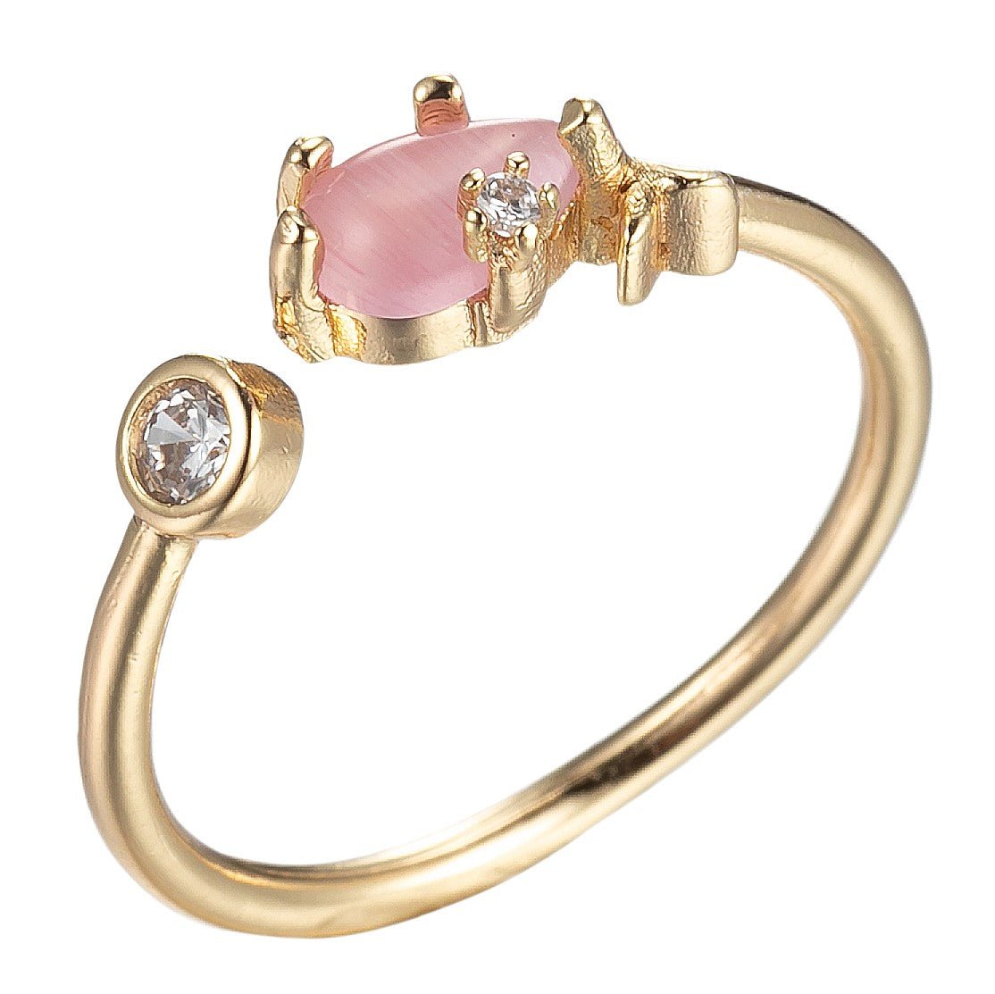 Dainty Tear Drop Cz Stone Ring Blue, Pink, White Stone O-823~O-825 - DLUXCA