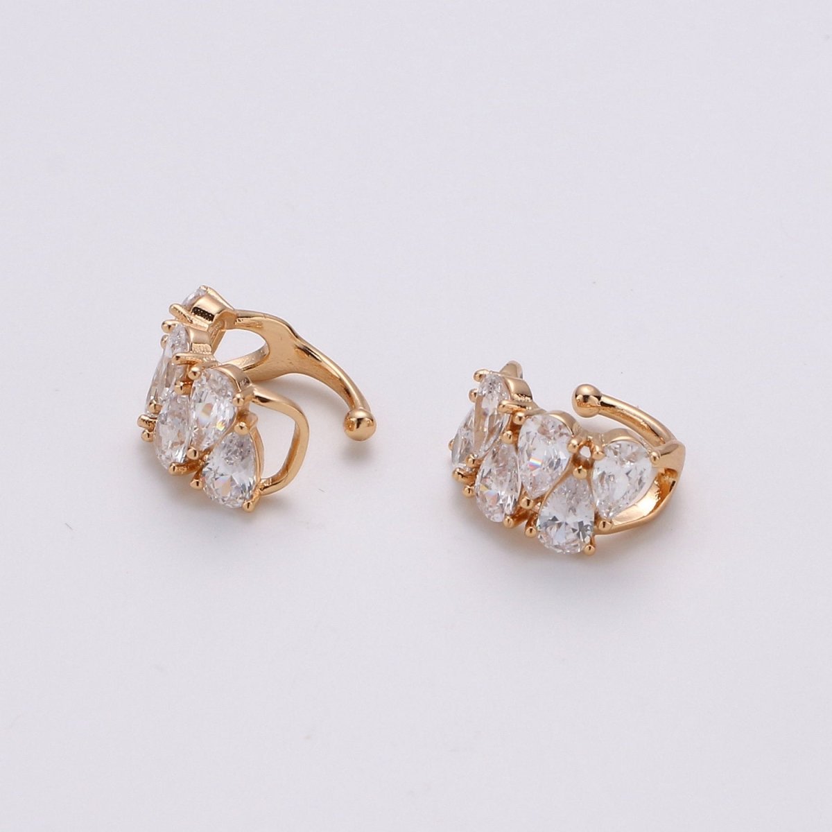 Dainty Tear drop Ear Cuff No Piercing, Cubic conch cuff, ear cuff Earring non pierced, earcuffs, cartilage, AI-120 AI-121 AI-122 - DLUXCA
