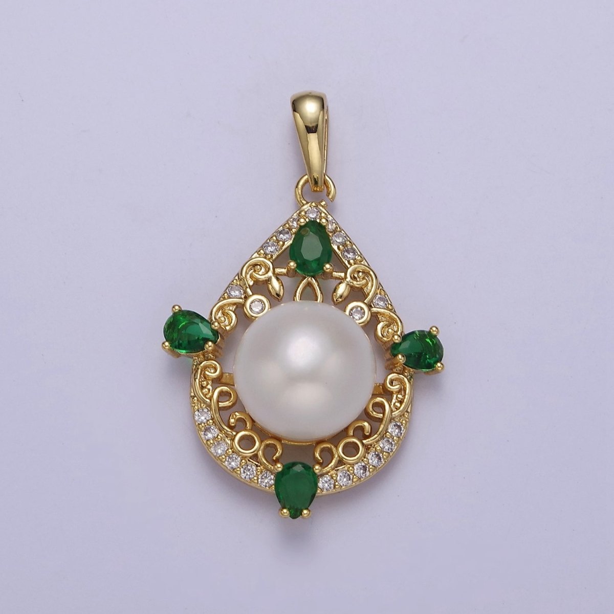 Dainty Tear Drop Vintage Style Pearl Charm for Bracelet Necklace Component J-446 - DLUXCA