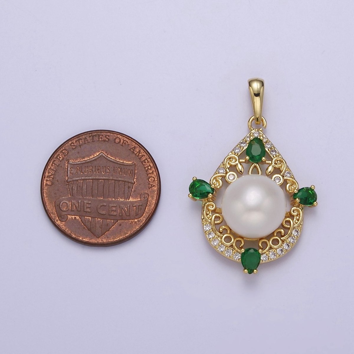 Dainty Tear Drop Vintage Style Pearl Charm for Bracelet Necklace Component J-446 - DLUXCA