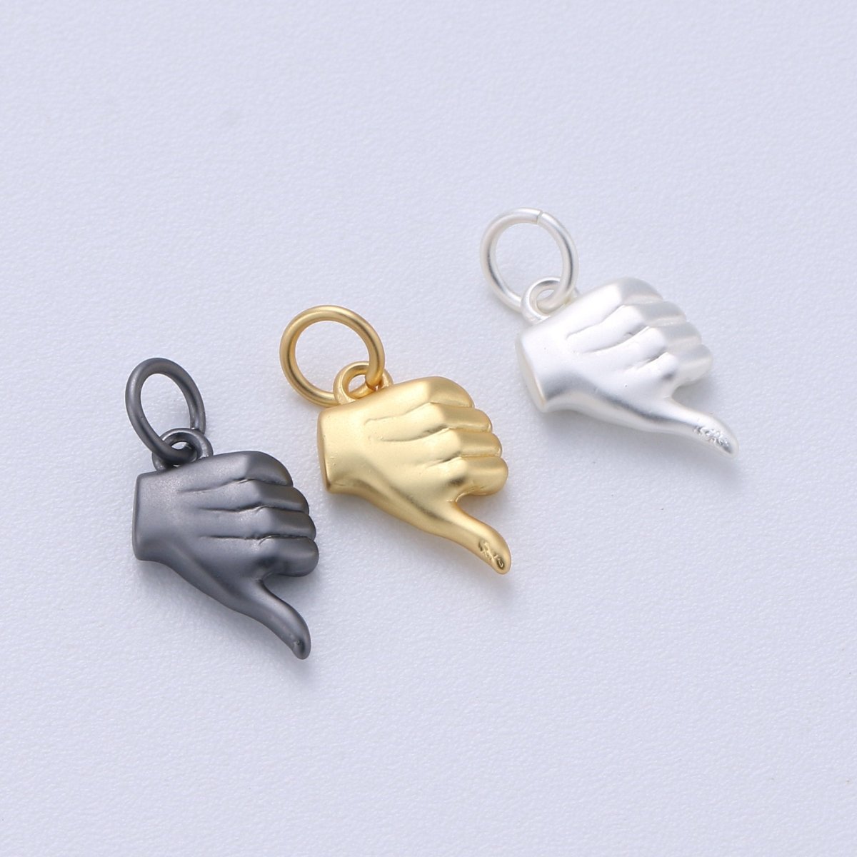 Dainty Thumbs up Charm hand Pendant in Gold Filled "Like" Emoji Charm, Jewelry Supplies, Jewelry Making Earring Bracelet Necklace Charm C-408 - DLUXCA