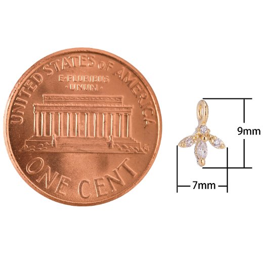 Dainty Tiny Marquise Pave CZ Small Drop Cubic Zirconia 18k Gold filled Pendant Charm for jewelry making supply C-162 - DLUXCA