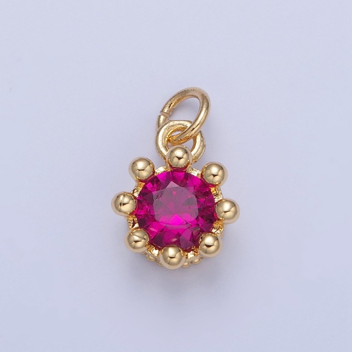 Dainty Tiny Round Cubic Zirconia Charm For Jewelry Making, X-060-X-064 - DLUXCA