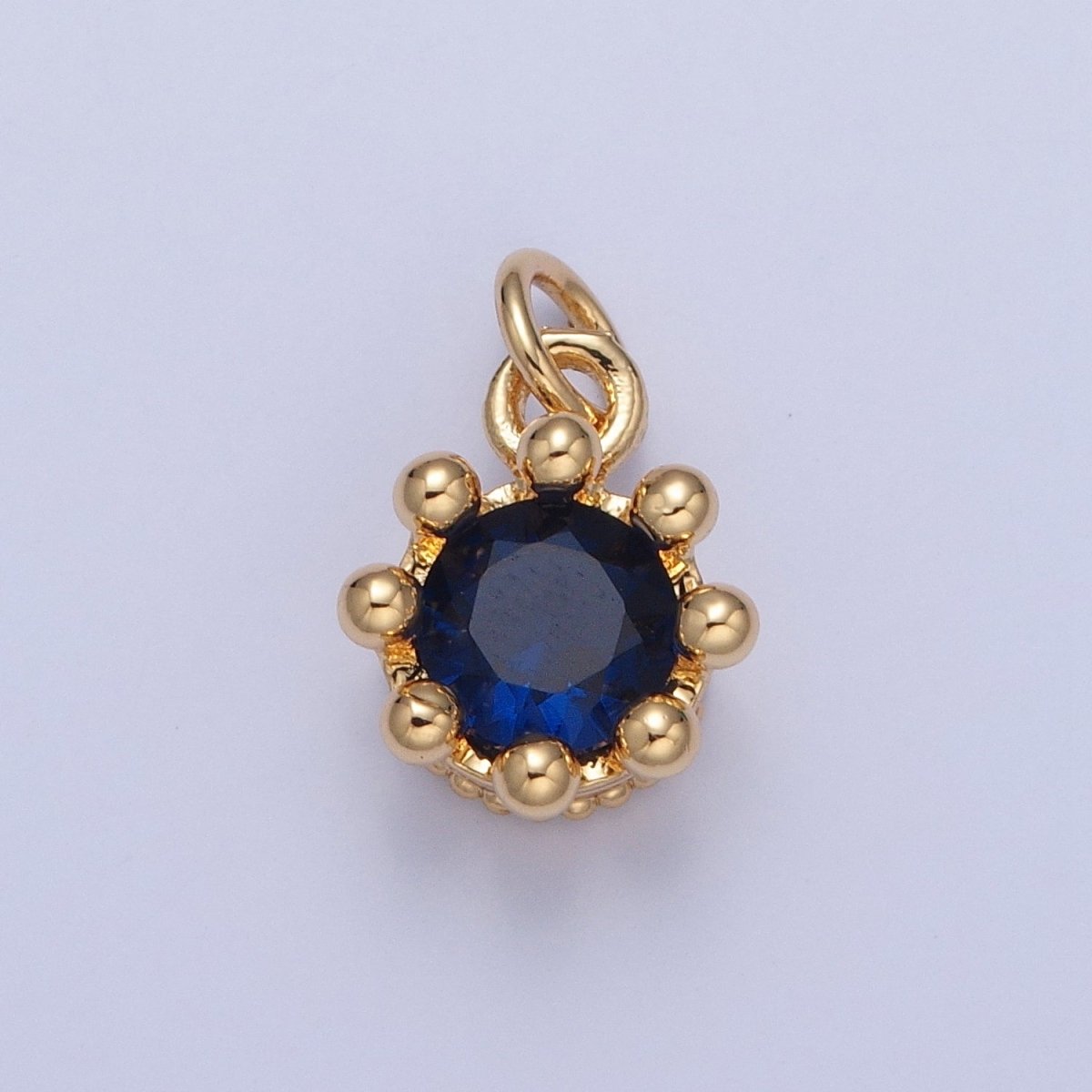Dainty Tiny Round Cubic Zirconia Charm For Jewelry Making, X-060-X-064 - DLUXCA