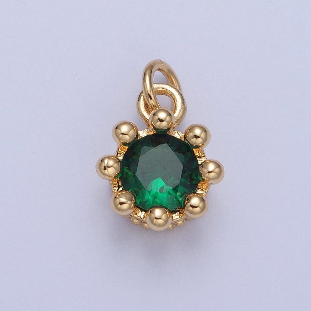 Dainty Tiny Round Cubic Zirconia Charm For Jewelry Making, X-060-X-064 - DLUXCA