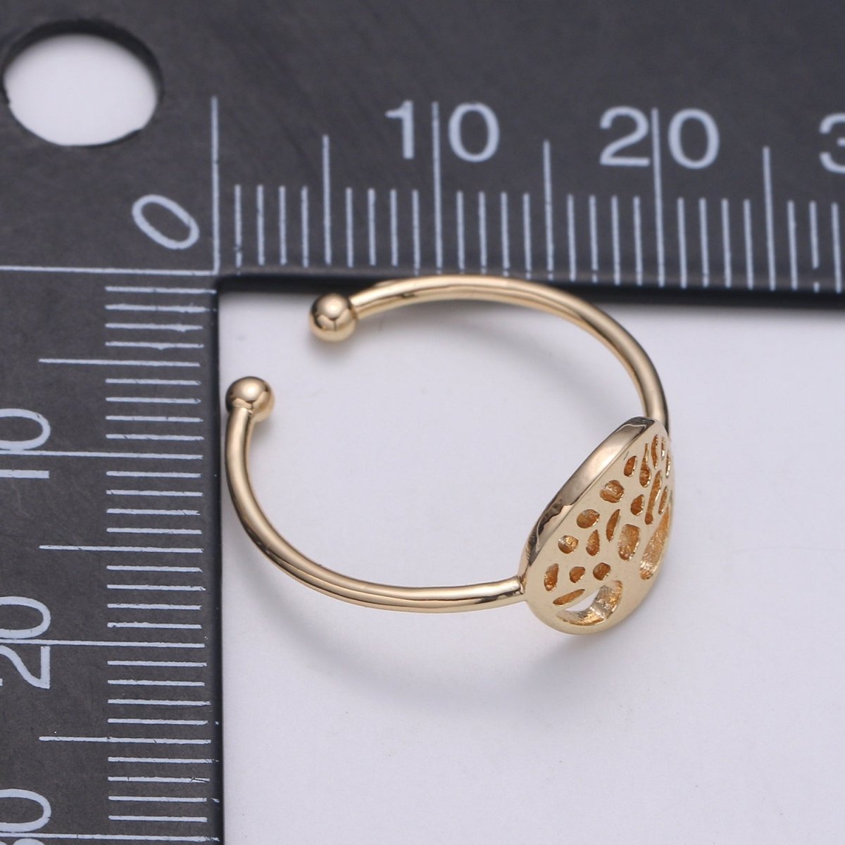 Dainty Tree Of Life Ring, Gold Tree Ring Bridesmaid Gift, Open Adjustable Ring, Stackable Ring, Midi Ring, Filigree Ring, Popular Ring R-247 - DLUXCA