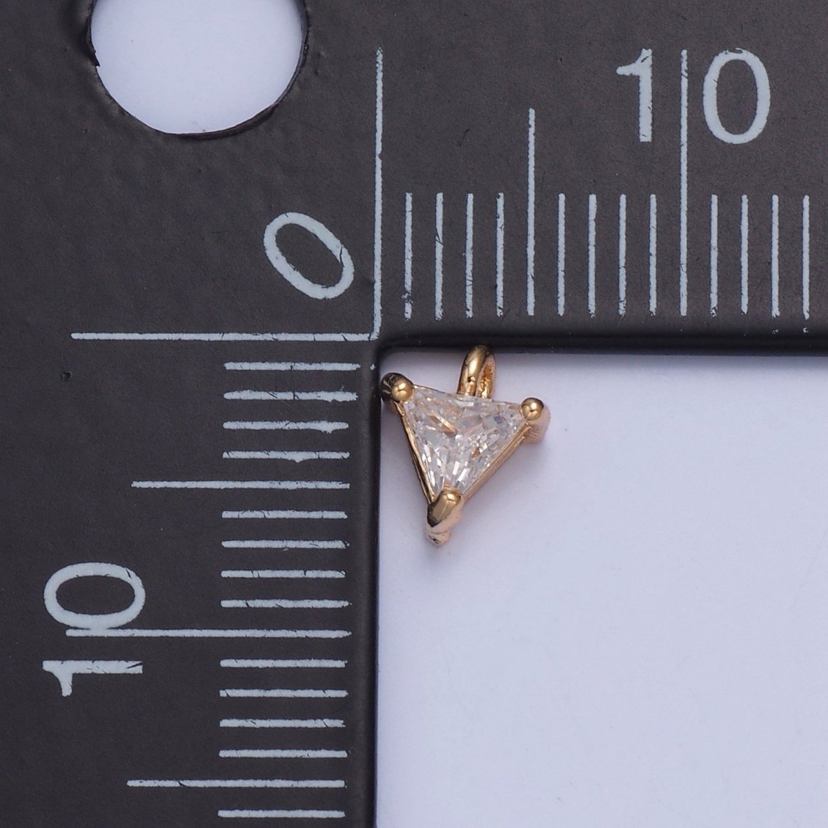 Dainty Triangle Cubic Zirconia CZ Charm For Jewelry Making X-025 - DLUXCA