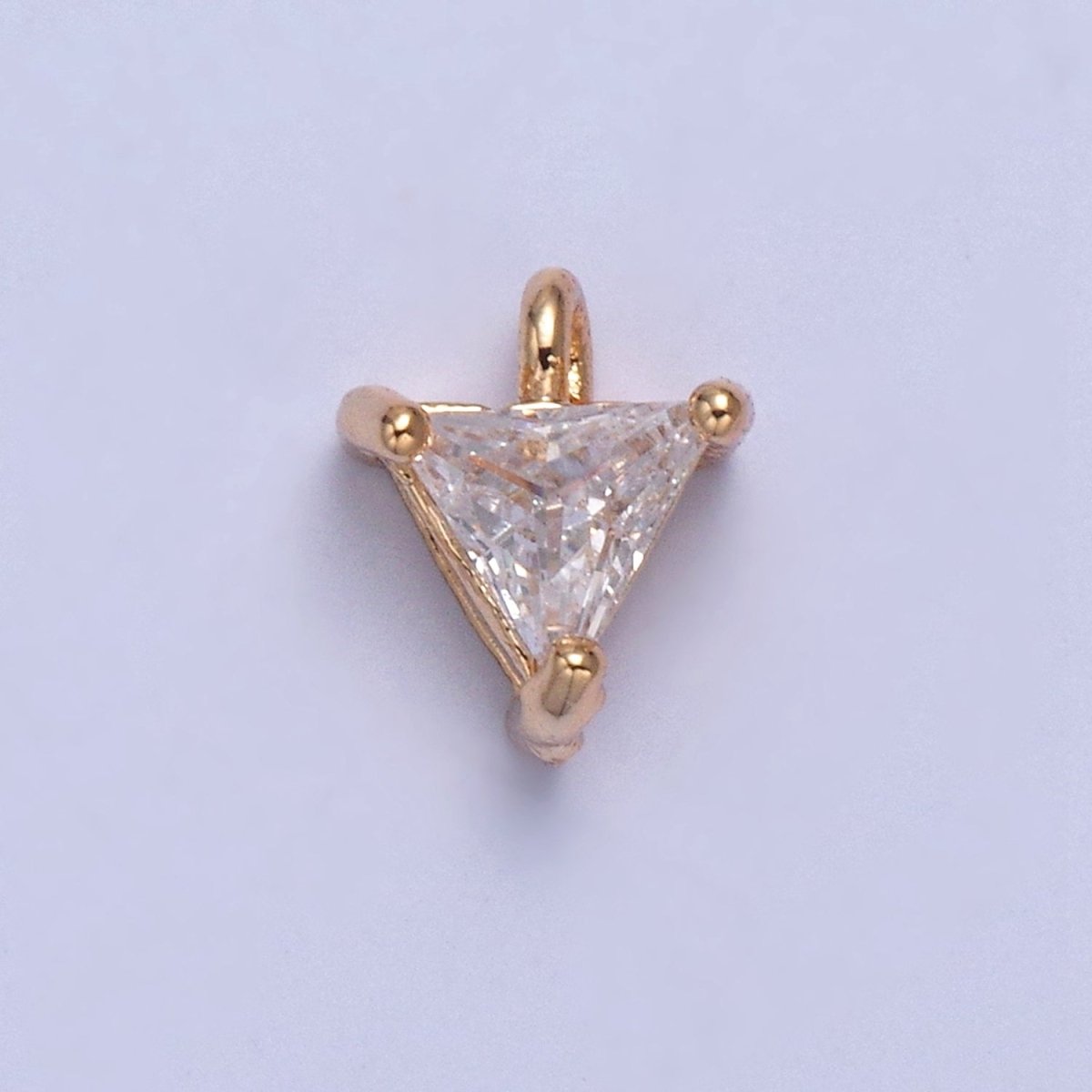 Dainty Triangle Cubic Zirconia CZ Charm For Jewelry Making X-025 - DLUXCA