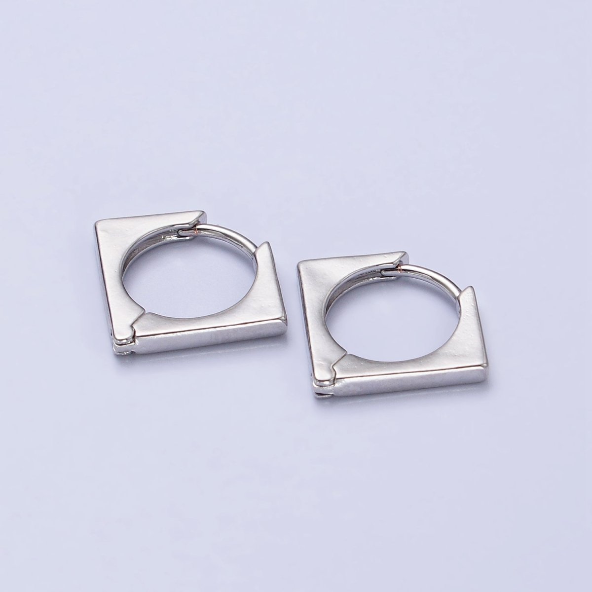 Dainty Triangle Hoop Earring Silver Geometric Huggie Earring Modern Jewelry AB-757 AB-758 - DLUXCA
