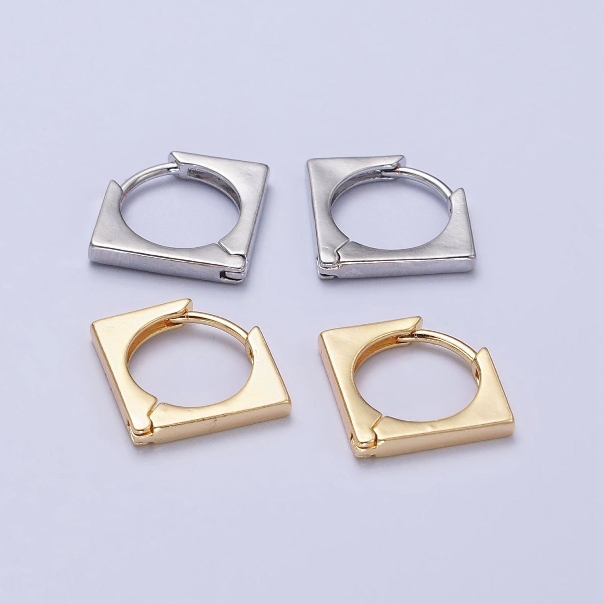 Dainty Triangle Hoop Earring Silver Geometric Huggie Earring Modern Jewelry AB-757 AB-758 - DLUXCA
