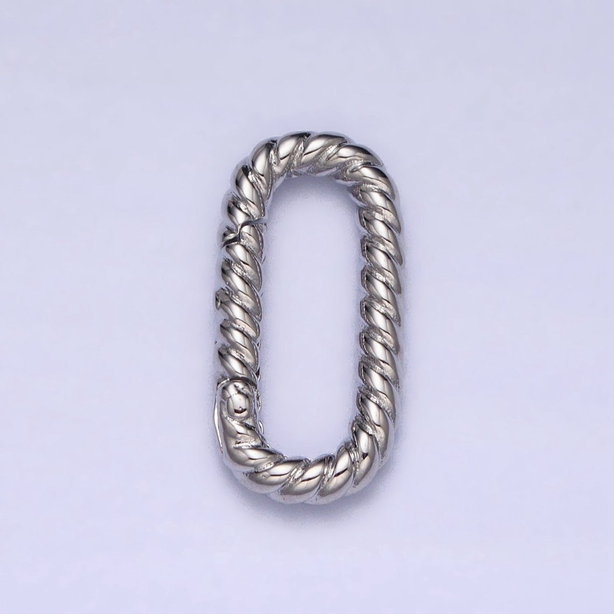 Dainty Twisted Rope Oval Gold Push Gate ring Oval Twisted Rope Ring Charm Holder Enhanced Link for Jewelry Supply Z-301 Z-302 - DLUXCA