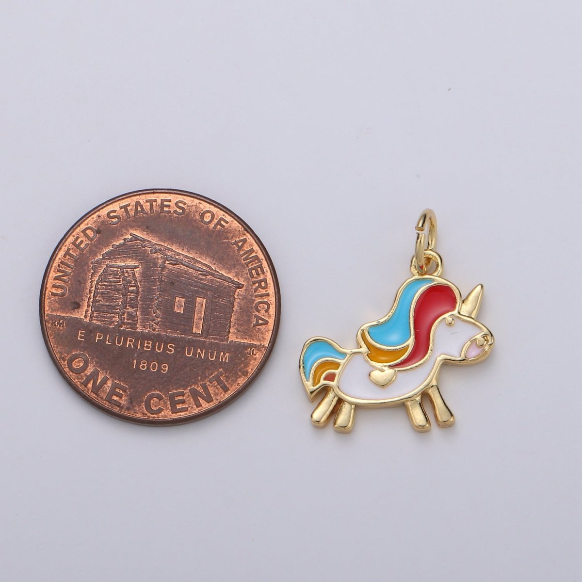 Dainty Unicorn Charms, Gold Blue Cartoon Unicorn Charm Pendant, Unicorn Charm Kids jewelry for Necklace Bracelet Earring Supply D-761 - DLUXCA