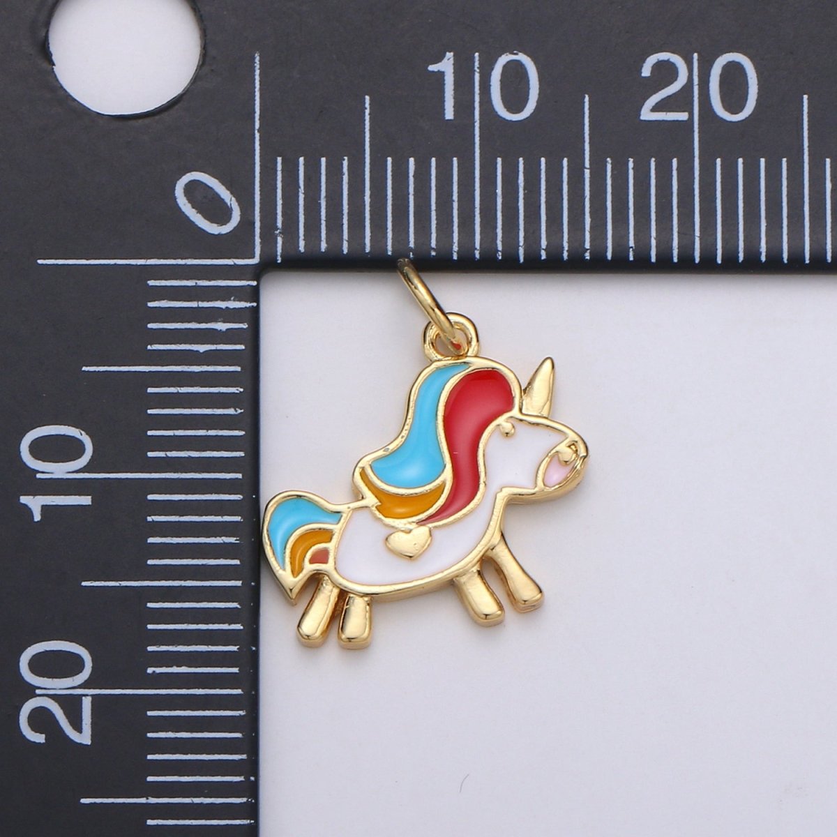 Dainty Unicorn Charms, Gold Blue Cartoon Unicorn Charm Pendant, Unicorn Charm Kids jewelry for Necklace Bracelet Earring Supply D-761 - DLUXCA