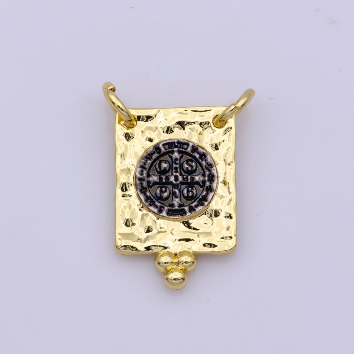 Dainty Vintage Design Square Saint Benedict Charm Religious Medallion Necklace Pendant Findings for Jewelry Making G-844 - DLUXCA