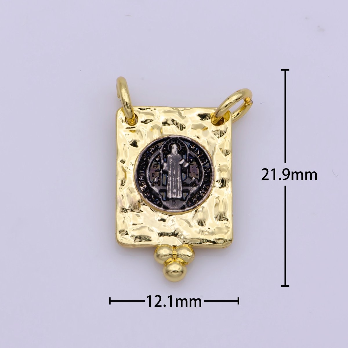 Dainty Vintage Design Square Saint Benedict Charm Religious Medallion Necklace Pendant Findings for Jewelry Making G-844 - DLUXCA