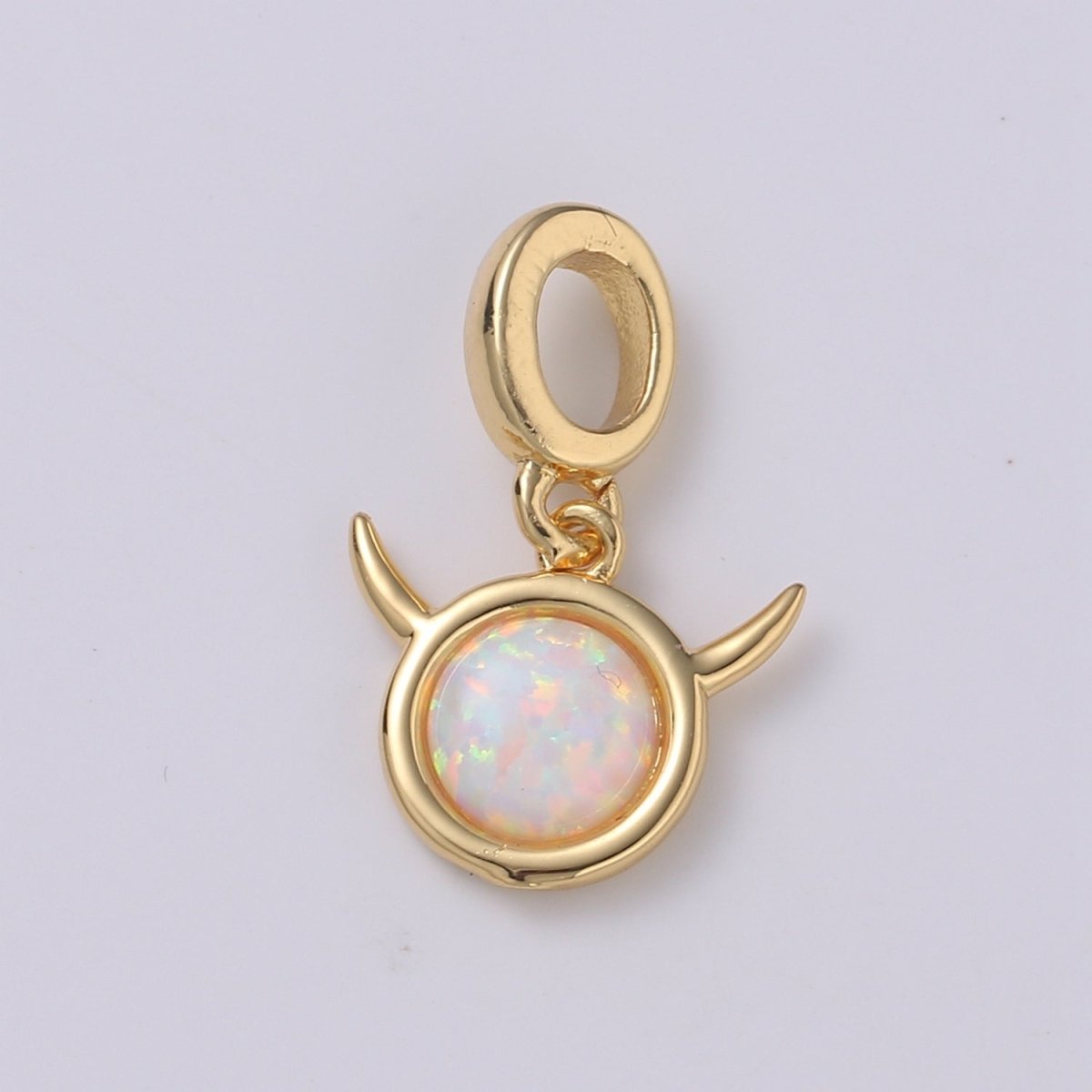 Dainty White Opal Pendant, Opal Round gemstone, Dainty pendants, Opal Charm Devil Face Charm Cute Devil Pendant for Minimalist Jewelry H-500 H-506 - DLUXCA