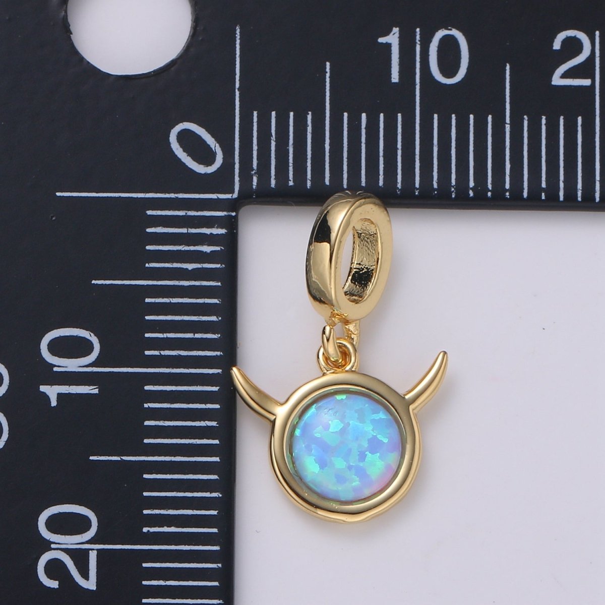 Dainty White Opal Pendant, Opal Round gemstone, Dainty pendants, Opal Charm Devil Face Charm Cute Devil Pendant for Minimalist Jewelry H-500 H-506 - DLUXCA