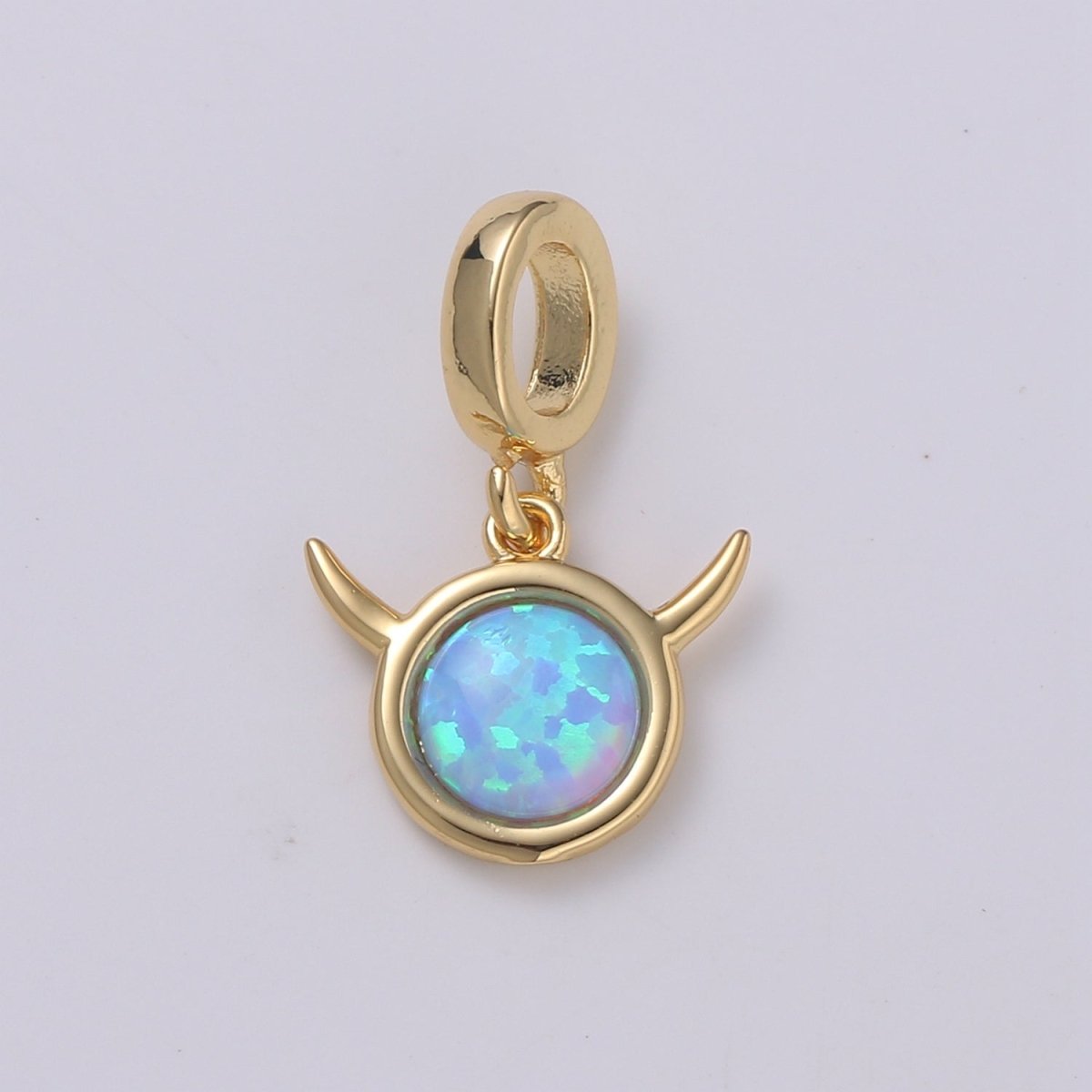 Dainty White Opal Pendant, Opal Round gemstone, Dainty pendants, Opal Charm Devil Face Charm Cute Devil Pendant for Minimalist Jewelry H-500 H-506 - DLUXCA