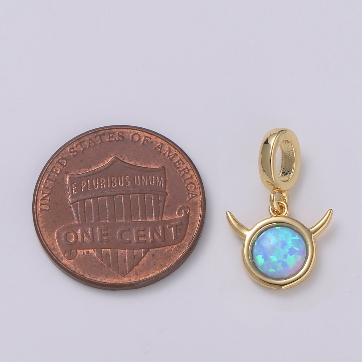 Dainty White Opal Pendant, Opal Round gemstone, Dainty pendants, Opal Charm Devil Face Charm Cute Devil Pendant for Minimalist Jewelry H-500 H-506 - DLUXCA