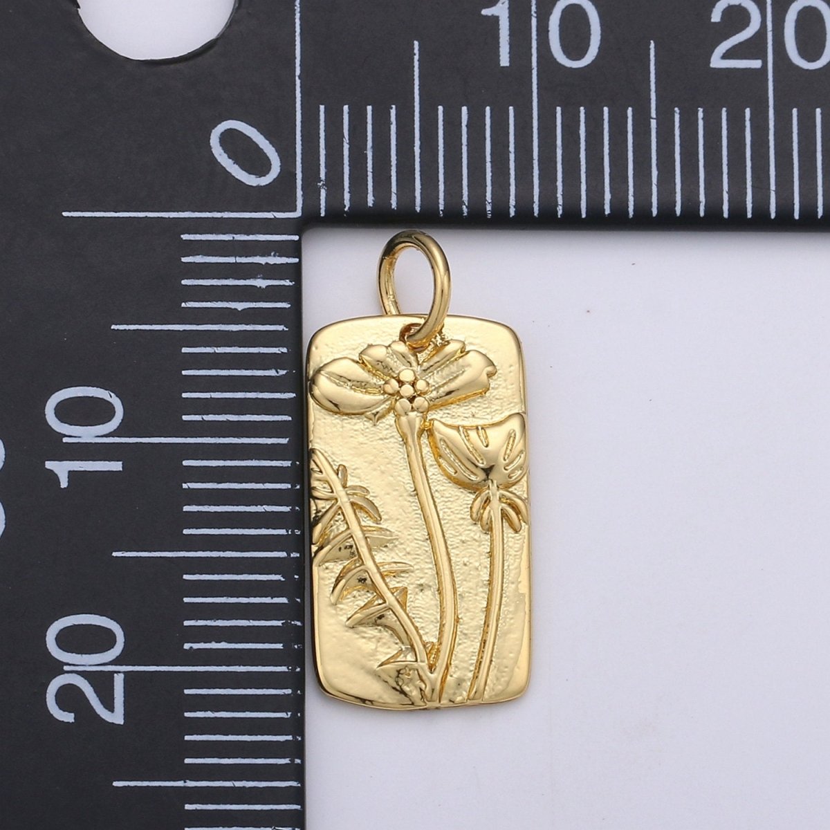 Dandelion Charms, Gold Dandelion Pendant, or Dainty Dandelion Charm, Small Dandelion Charm for Necklace Floral Flower Jewelry D-624 - DLUXCA