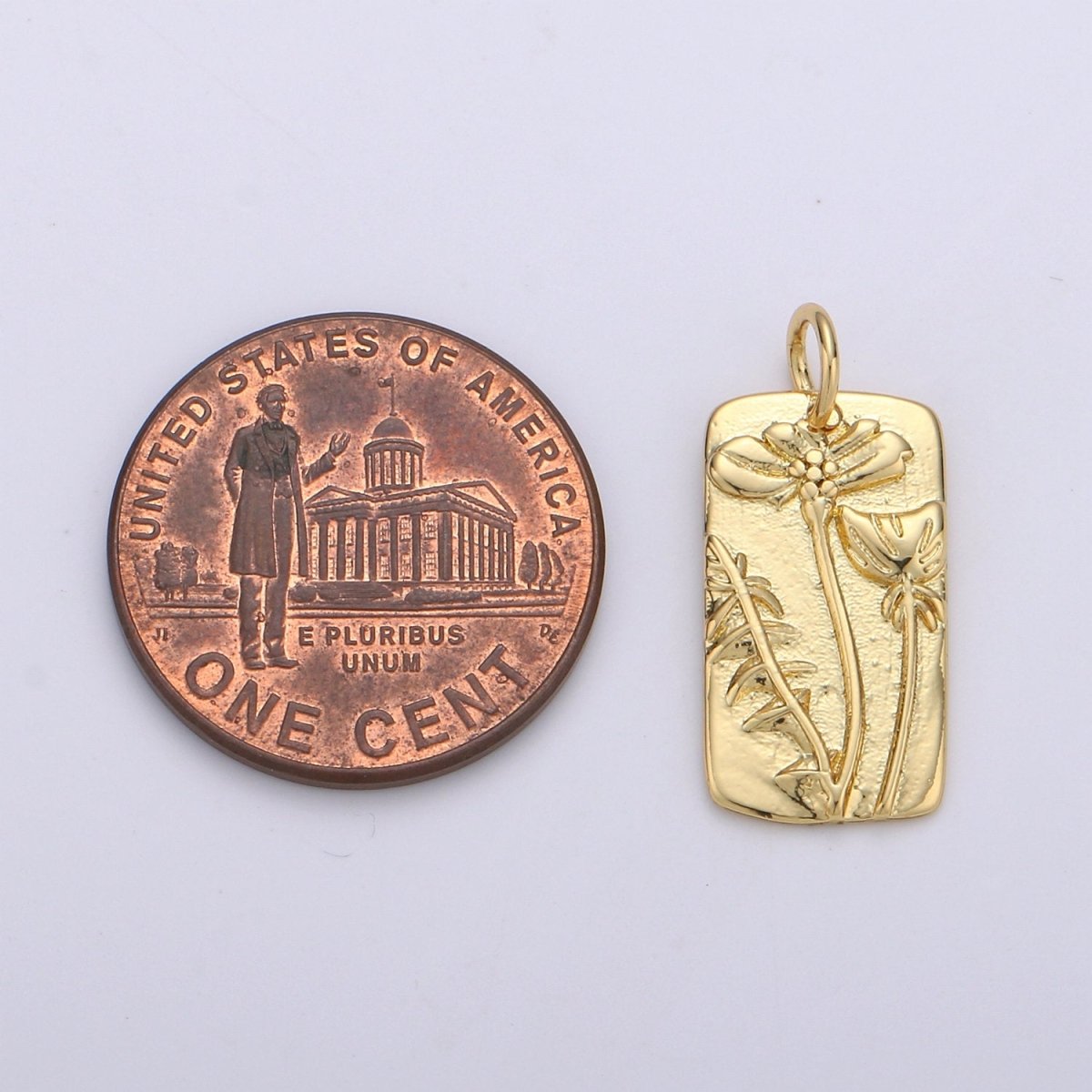 Dandelion Charms, Gold Dandelion Pendant, or Dainty Dandelion Charm, Small Dandelion Charm for Necklace Floral Flower Jewelry D-624 - DLUXCA