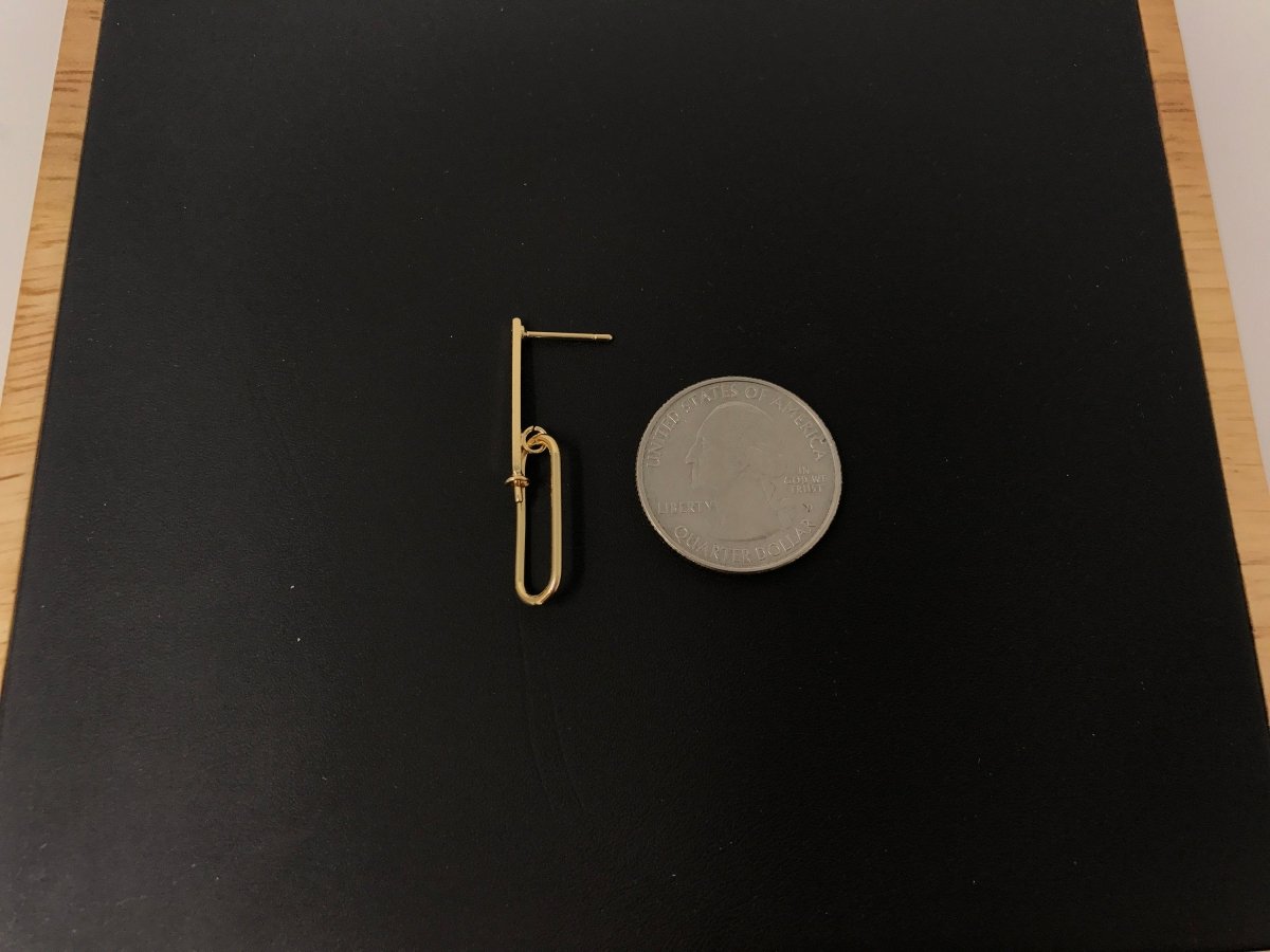 Dangle 18k Gold Filled Earrings Post, Stud Earrings, Looped Chained Earring Supply Findings for Jewelry Making Supplies. K-436 - DLUXCA