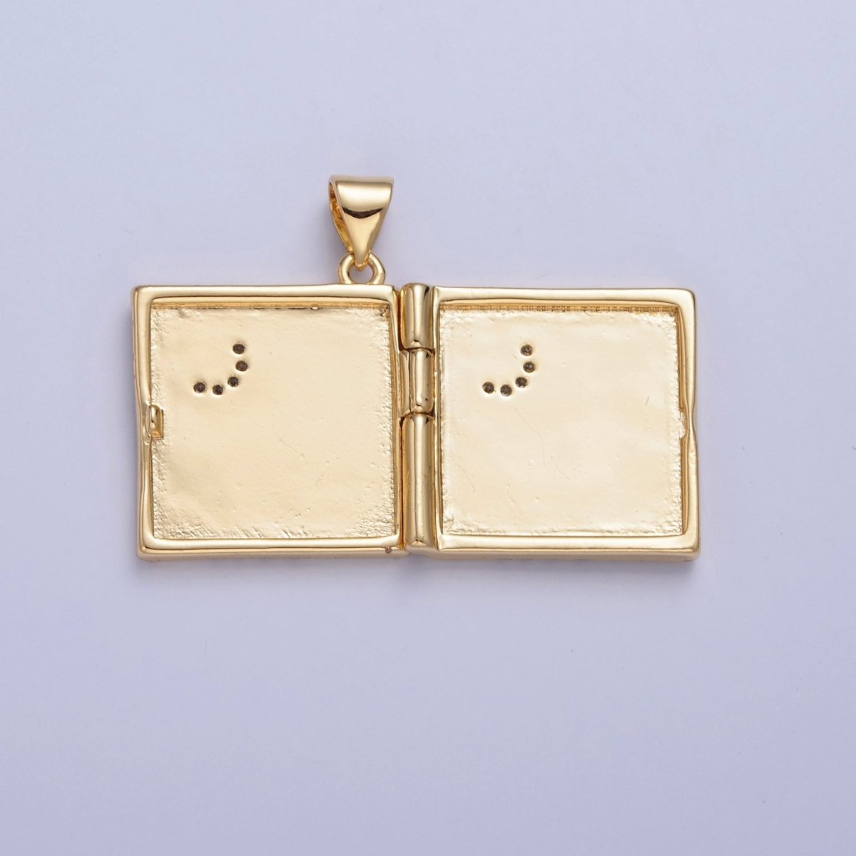 Dangle Book Locket Pendant Crescent Moon Star Locket Charm Necklace 14K Gold Filled I-233 I-236 - DLUXCA