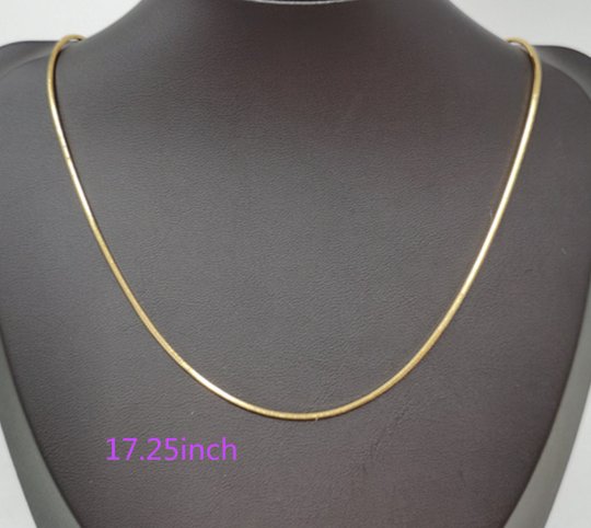 Delicate 24K Gold Plated 23.5 inches Omega Necklace w/ Spring Ring, 1mm In Width, "Yellow Gold Chain", Necklace Ready To Wear | CN-191 Clearance Pricing - DLUXCA