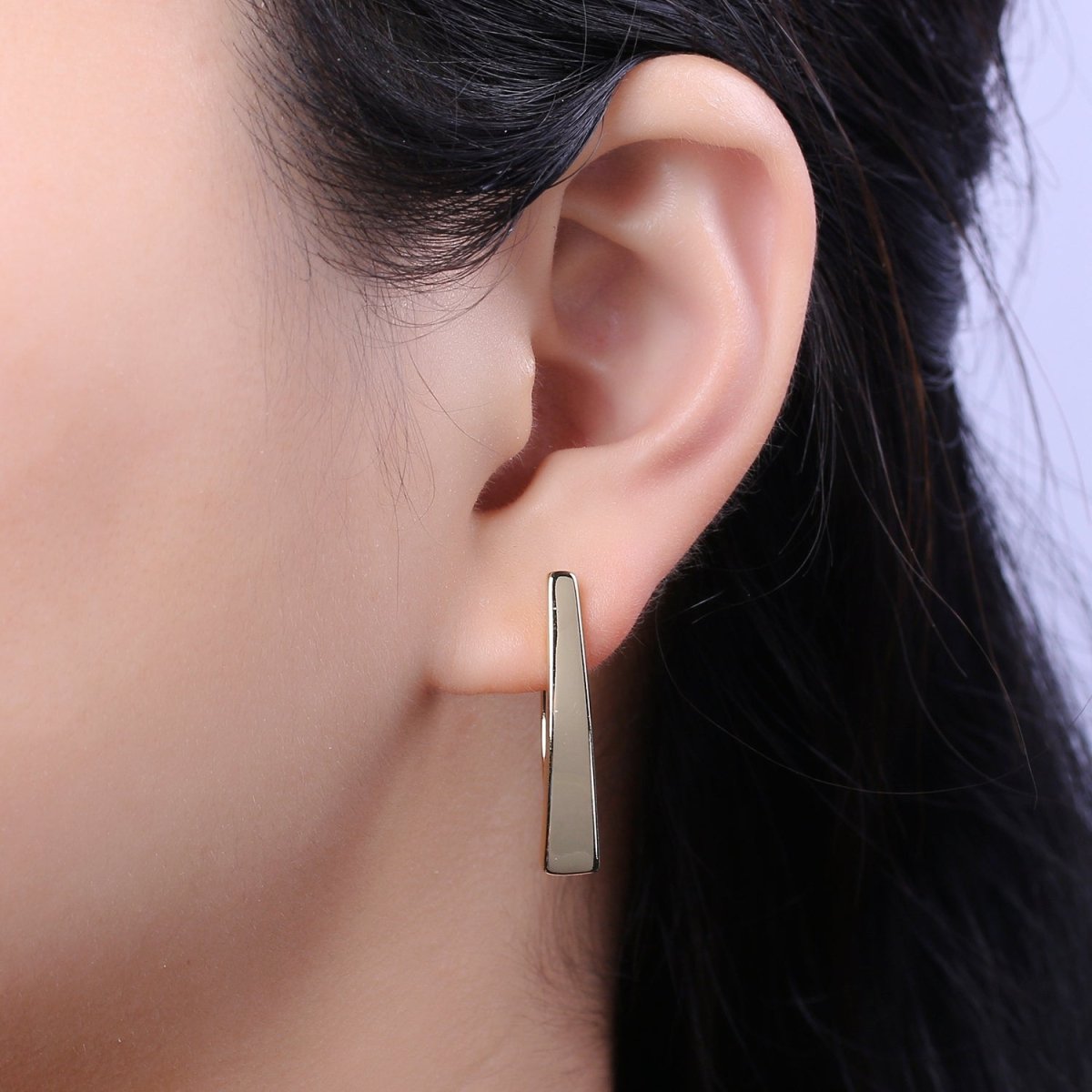 Delicate Long Thin Hoops, Lightweight Gold Hoops, Minimalist Hoops, Simple Gold Hoops, Gold Geometrical Hoops Gold filled T-300 - DLUXCA