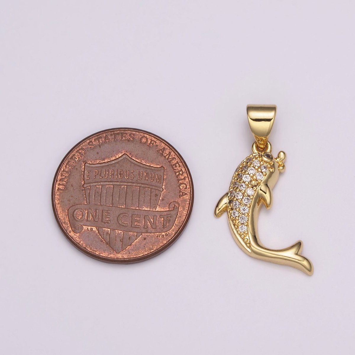 Dolphin Charm Necklace Micro Pave Dolphin Pendant Ocean Under the Sea Inspired Silver Pendant N-491 N-492 - DLUXCA