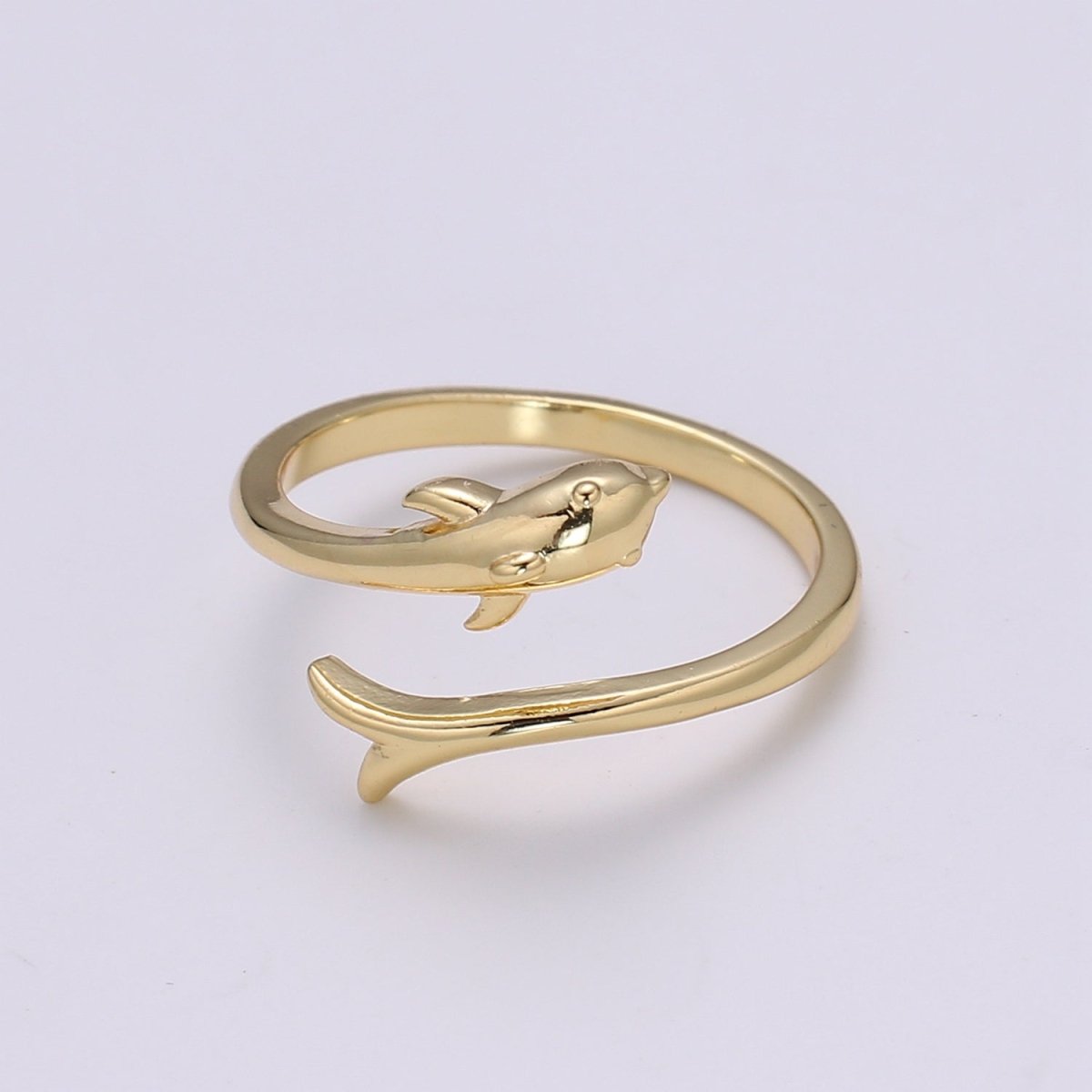 Dolphin Ring Adjustable Open Ring for Animal Lover Under the sea Inspired Jewelry - DLUXCA