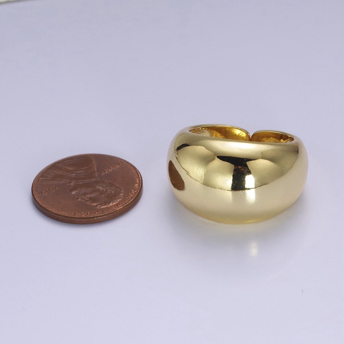 Dome Ring for Women in Gold Silver Stackable Bold Ring Chunky Statement Ring Jewelry Gift for Her Self Gift Minimalist O-2101 O-2102 - DLUXCA