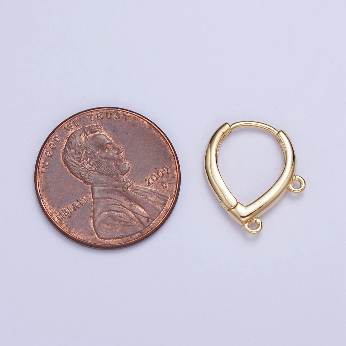 Double Link Loop Teardrop Huggie Hoop Earrings Supply For Jewelry Making L-813 - DLUXCA