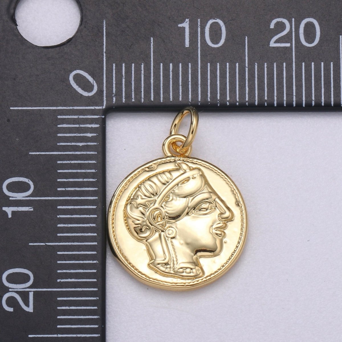 Double sided 24k Gold Hercules Coin Pendant Ancient Coin Pendant, Greek Heracles Coin Pendant, DIY jewelry, Warrior Pendant C-532,C-543 - DLUXCA