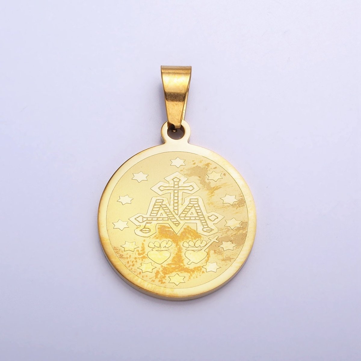 Double Sided Our Lady of Perpetual Help Medallion Virgin Mary Madonna Pendant Catholic Religious Supply in Stainless Steel P-1116 - DLUXCA