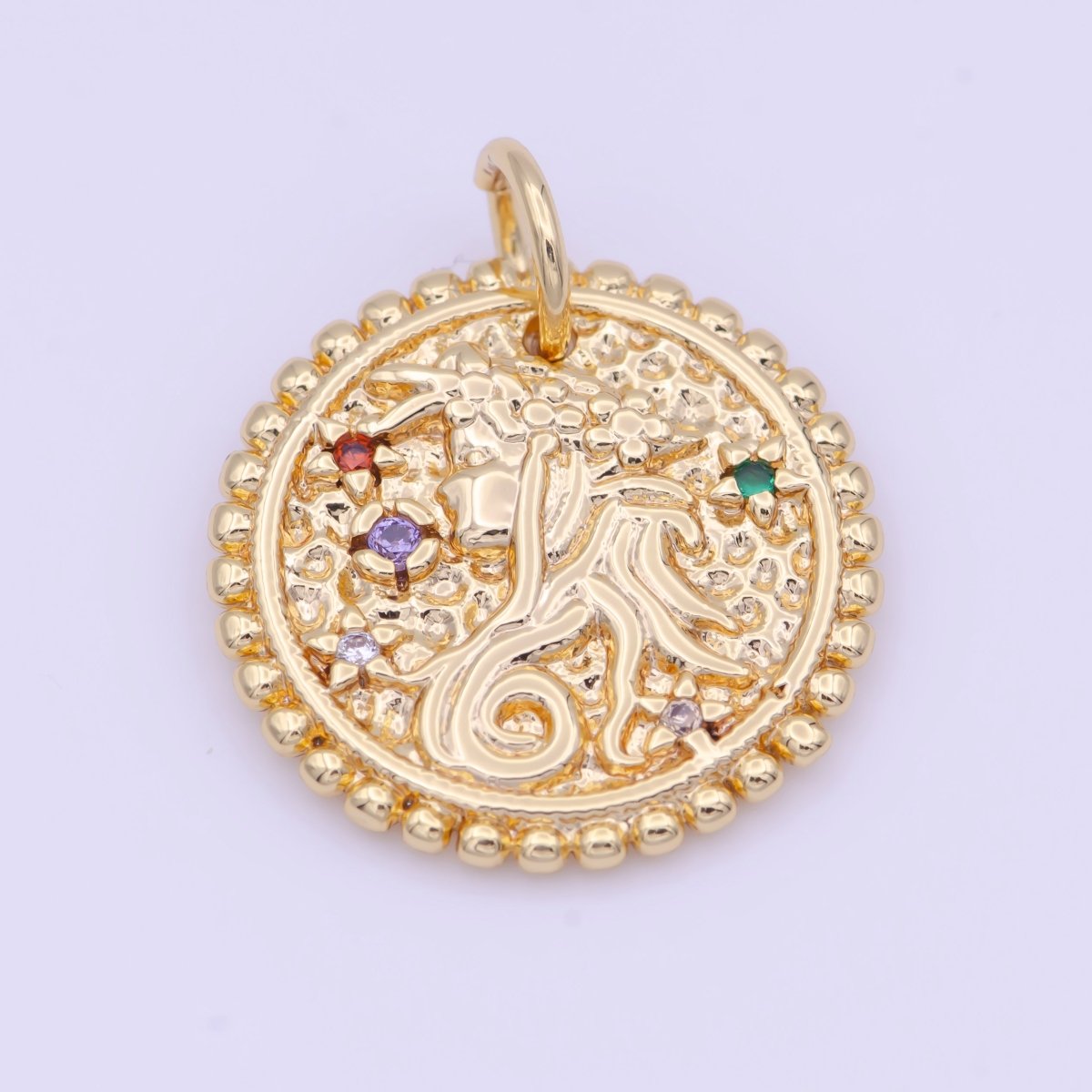 Double Sided Zodiac Horoscope Astrology Personalized Coin Charm | A-625-A-636 - DLUXCA