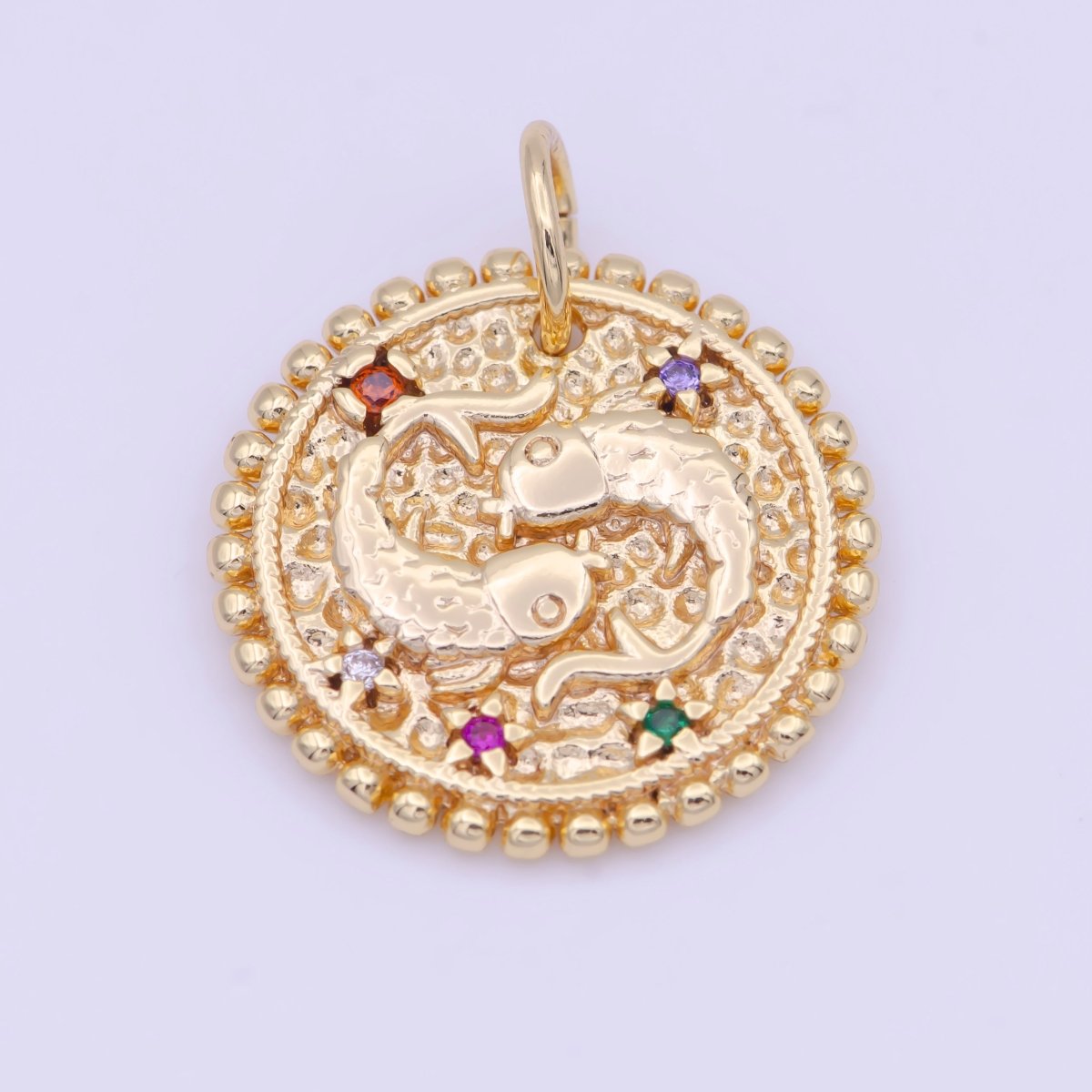 Double Sided Zodiac Horoscope Astrology Personalized Coin Charm | A-625-A-636 - DLUXCA